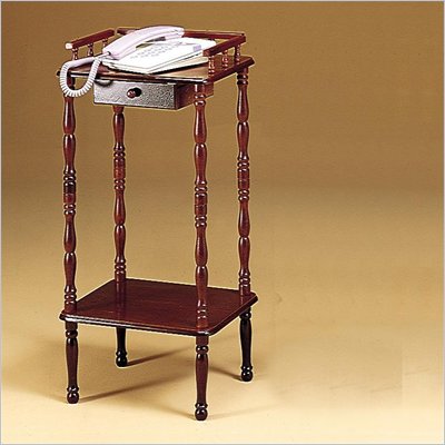 Coaster Accent Stands Telephone Stand With Drawer and Shelf in Cherry