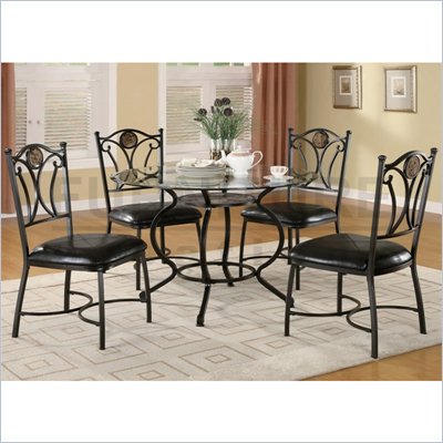 Coaster Altamonte 5 Piece Dining Set with Glass Top and Metal Base