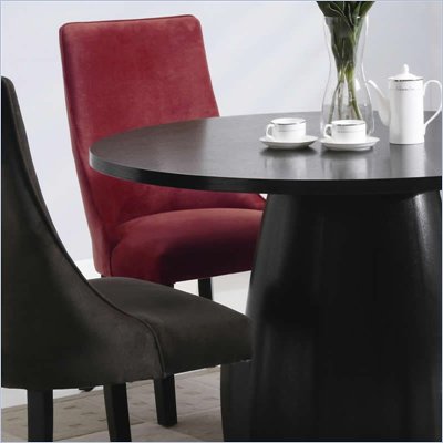 Coaster Amhurst Black Finished Dining Side Chair with Red Upholstery