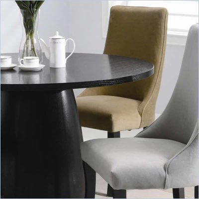 Coaster Amhurst Black Finished Dining Side Chair with Tan Upholstery