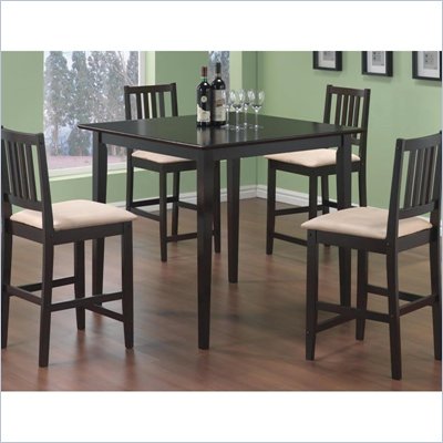 Coaster Archer 5 Piece Counter Height Dining Set in Rich Dark Cappuccino