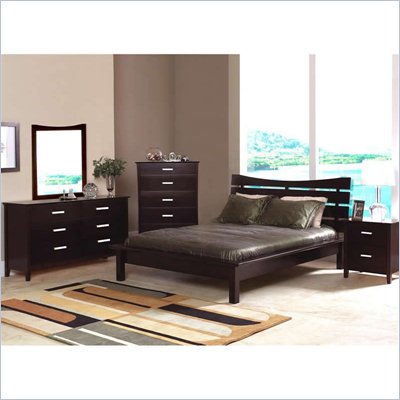 Coaster Auburn Queen Platform Bed 5 Piece Bedroom Set in Cappuccino