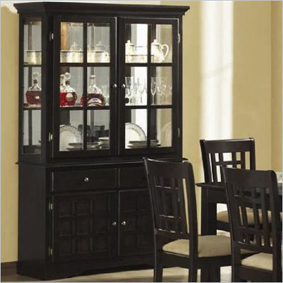 Coaster Baldwin Buffet & Hutch with 2 Glass Doors Deep Cappuccino