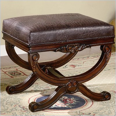 Coaster Benches Traditional Upholstered Faux Leather Bench