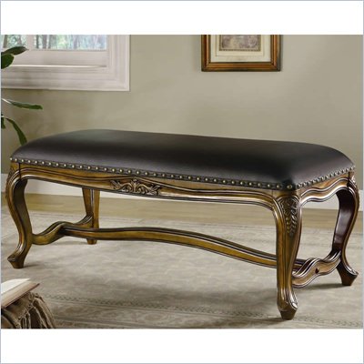 Coaster Benches Traditional Upholstered Bench in Black
