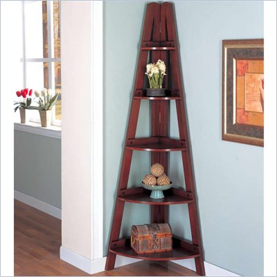 Coaster Bookcases Casual Corner Shelf in Mahogany