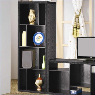 Coaster Bookcases Contemporary Asymmetrical Bookcase in Black