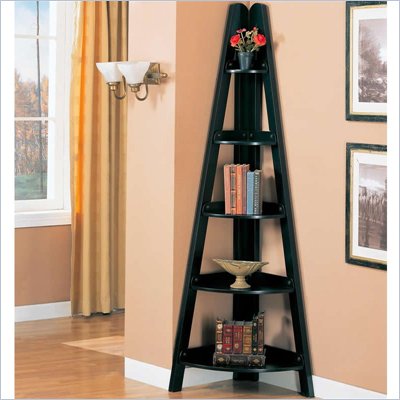 Coaster Bookcases Casual Corner Shelf in Black