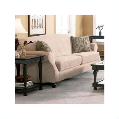 Coaster Bradford Beige Chenille Sofa with Rolled Arms