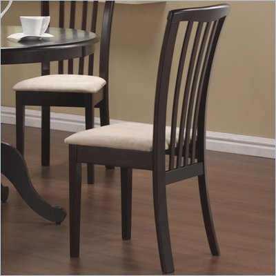 Coaster Brannan Slat Back Side Chair with Upholstered Seat in Rich Cappuccino