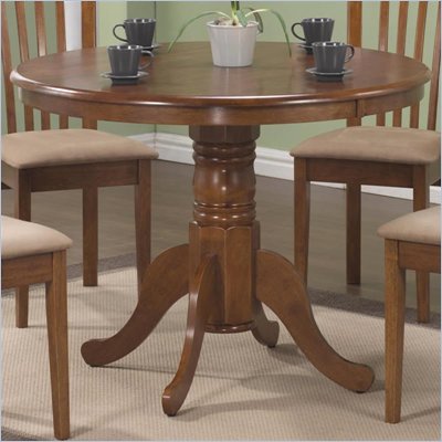 Coaster Brannan 40" Round Single Pedestal Dining Table in Maple Finish