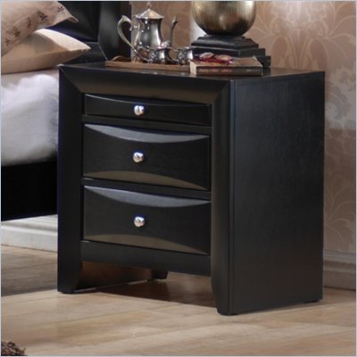Coaster Briana 2 Drawer Nightstand in Glossy Black Finish