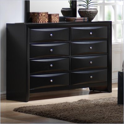 Coaster Briana 8 Drawer Dresser in Glossy Black Finish