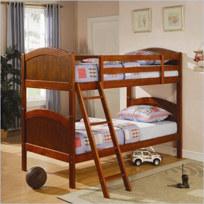 Coaster Twin over Twin Bunk Bed in Dark Pine Finish