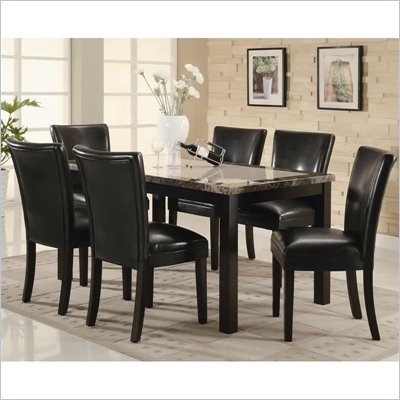 Coaster Carter Rectangular Leg Dining Table with Faux Marble Top