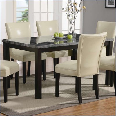 Coaster Carter Rectangular Leg Dining Table with Faux Marble Top