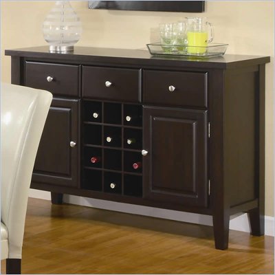 Coaster Carter Buffet Style Server in Dark Brown Wood Finish