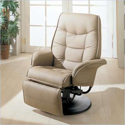 Coaster Furniture on Coaster Furniture Leatherette Swivel Recliner In Bone Finish   7502