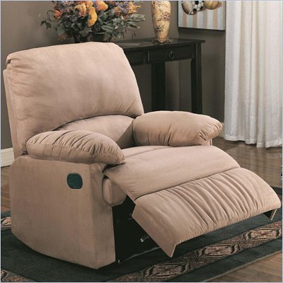 Coaster Casual Microfiber Recliner Chair in Light Brown