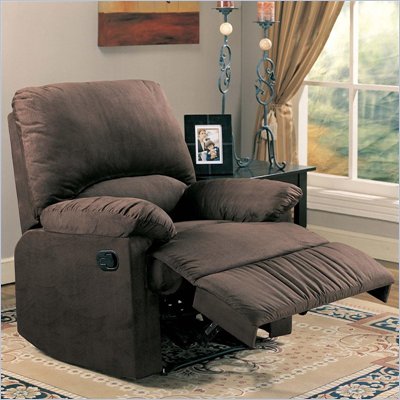 Coaster Casual Microfiber Recliner Chair in Chocolate