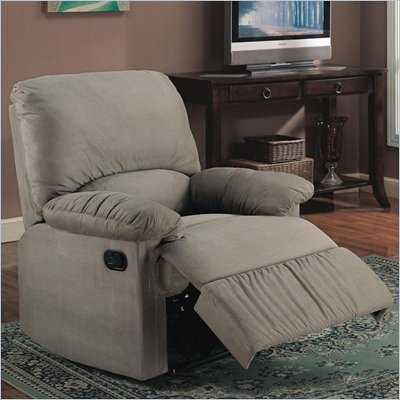Coaster Casual Microfiber Recliner Chair in Sage
