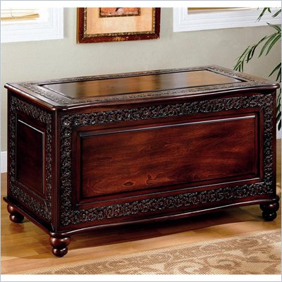 Coaster Traditional Cedar Chest with Carving and Bun Feet