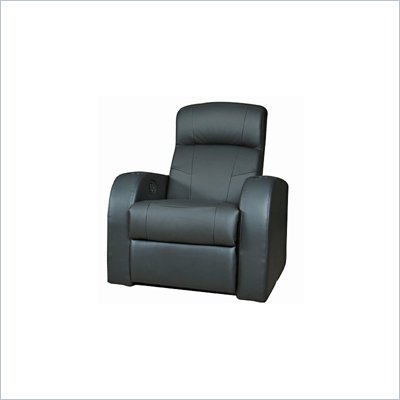 Coaster Furniture Black Leather-Match Vinyl Home Theater Recliner Chair