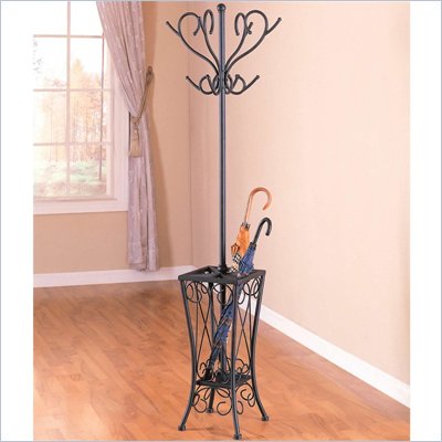 Coaster Black Coat Rack with Umbrella Stand