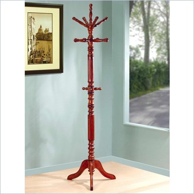 Coaster Traditional Coat Rack with Spinning Top in Tobacco