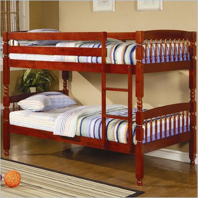 Coaster Coral Bunk Bed in Warm Cherry Finish