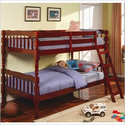 Coaster Corinth Twin over Twin Bunk Bed in Cherry Finish