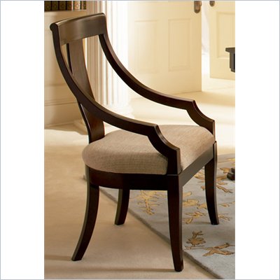 Coaster Crest Vertical Splat Arm Chair w/ Fabric Seat in Cherry