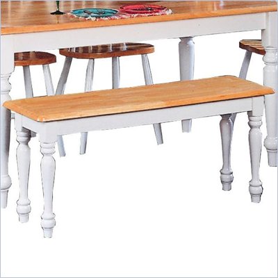 Coaster Damen Traditional Wood Dining Bench in Warm Natural and White Finish