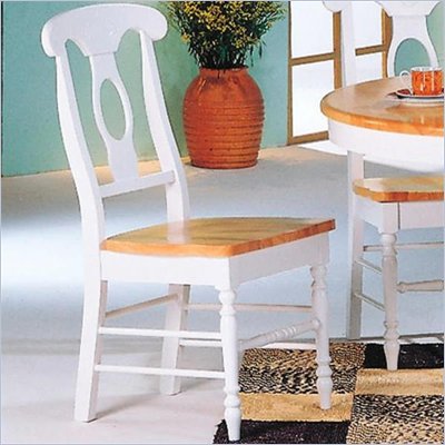 Coaster Damen Napoleon Dining Side Chair in White and Natural