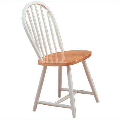 Coaster Damen Windsor Dining Side Chair in Warm White and Natural Wood Finish