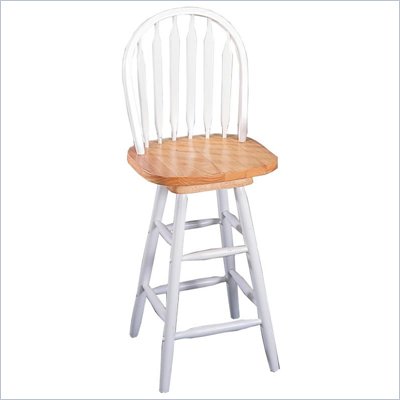 Coaster Damen 24 Inch Arrow Back Windsor Swivel Bar Stool in 2 Tone Finish