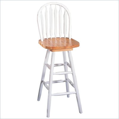 Coaster Damen 29 Inch Arrow Back Windsor Swivel Bar Stool in 2 Tone Finish