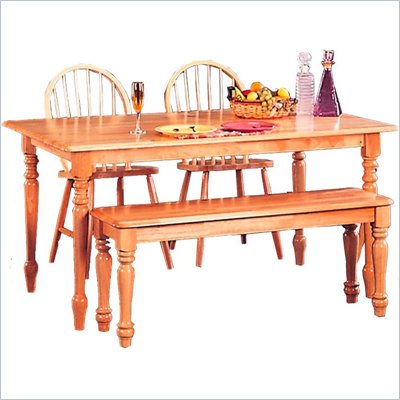 Coaster Damen Rectangle Leg Dining Table in Warm Natural Wood Finish