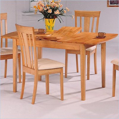 Coaster Davie Rectangle Leg Table with Butterfly Leaf in Warm Natural Finish