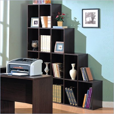 Coaster Decarie Asymmetrical Cube Shelf Bookcase in Mahogany