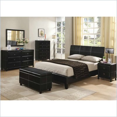 Coaster Desiree Queen Upholstered Platform Bed 5 Piece Bedroom Set
