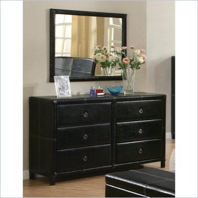 Coaster  Danielle  Dresser and Mirror Set in Dark Brown Bycast