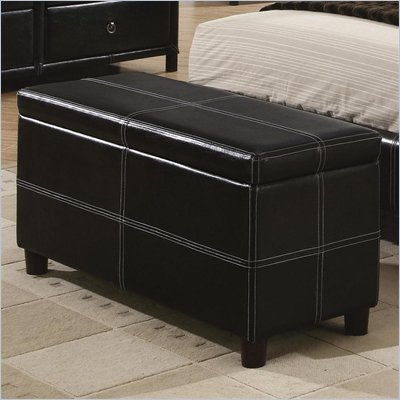 Coaster Danielle Upholstered Bench in Black