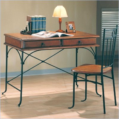Coaster Desks Table Desk and Chair Set in Distressed Oak 