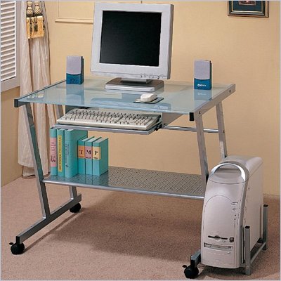 Coaster Desks Computer Desk with Computer Storage and Casters
