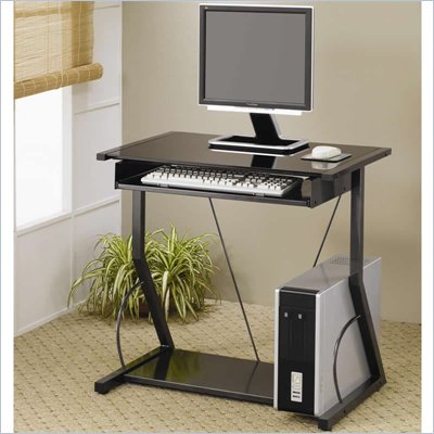 Coaster Desks Contemporary Computer Desk with Keyboard Tray in Black