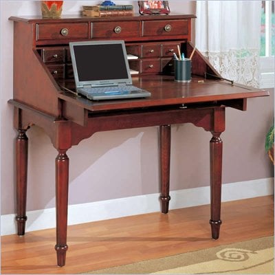 Computer Secretary Desk on Coaster Desks Traditional Secretary Desk In Cherry 800371