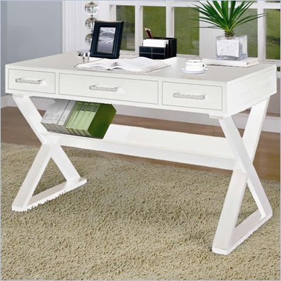Coaster Desks Desk With Three Drawers in White