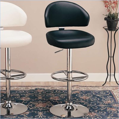Coaster 29 Inch Adjustable Bar Stool in Black