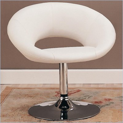 Coaster Dining Chair in White Faux Leather